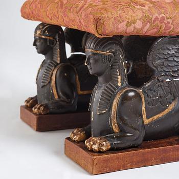 A late Gustavian style stool, 19th century.