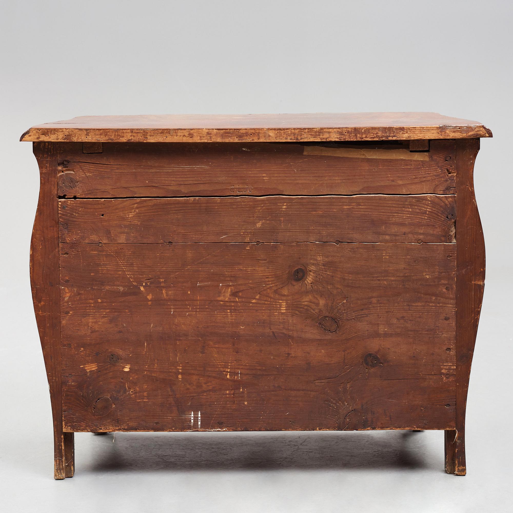 A Swedish Rococo 18th century commode by Christian Linning, master 1744.