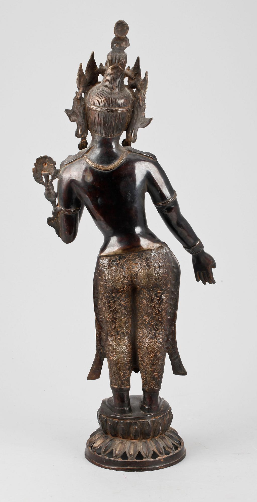 FIGURIN, patinerad mässing, trol Thailand, 1900-tal.