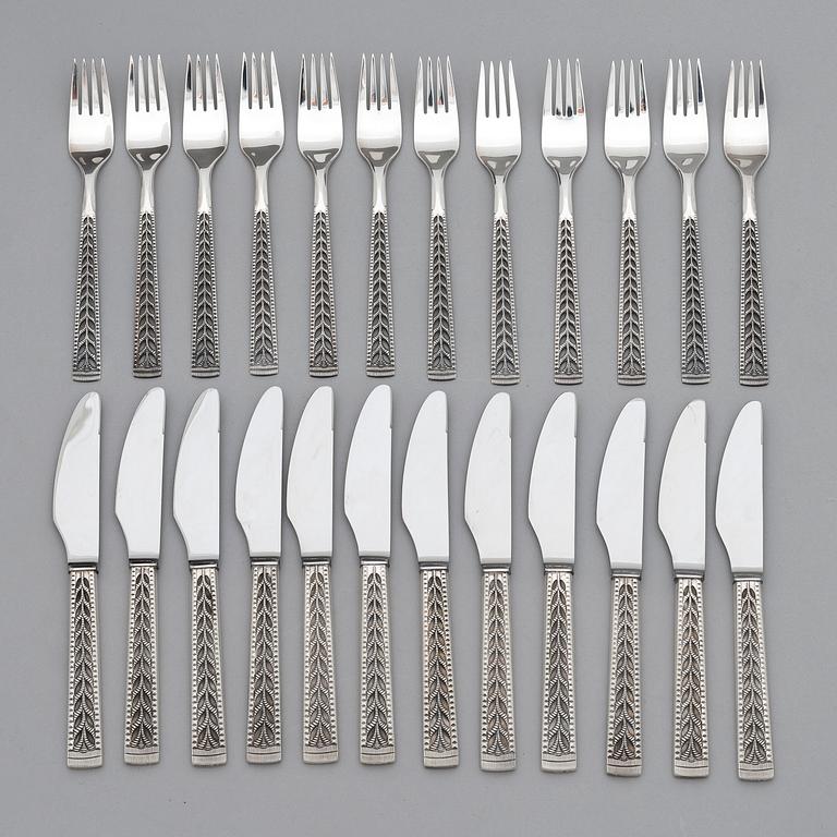 A 126-piece set of Norwegian silver cutlery.