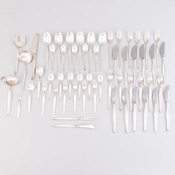 TAPIO WIRKKALA, A 57-piece set of 'Tapio' silver cutlery, Hopea-/Kultakeskus, Hämeenlinna, Finland 1961-76.