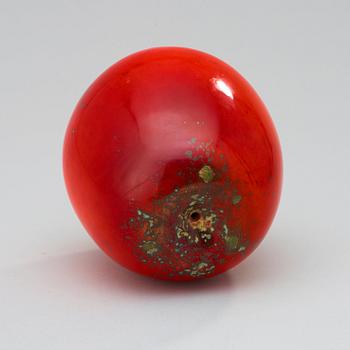 A Hans Hedberg faience apple, Biot, France.