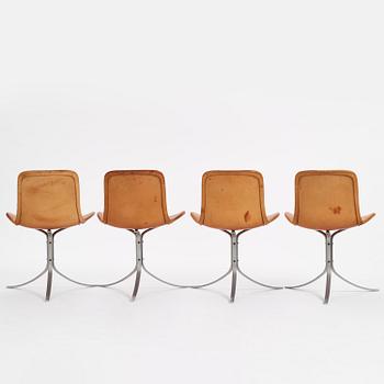 Poul Kjaerholm, a set of four "PK9" chairs, E. Kold Christensen, Denmark, 1960s.