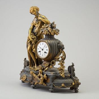 An end of the 20th century metal case mantle clock.