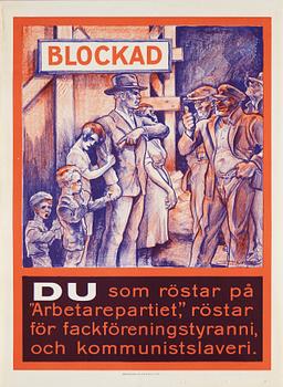 Gunnar Widholm samt okänd konstnär, signatur Hj. A., "Kosackvalet".