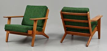 FÅTÖLJER, ett par, "GE-290", Hans Wegner, Getama Gedsted, omkring 1900-talets mitt.