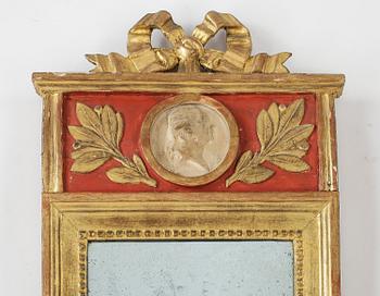 SPEGEL, sengustaviansk, Georg Lindberg samt otydlig hallstämpel, omkring 1800.