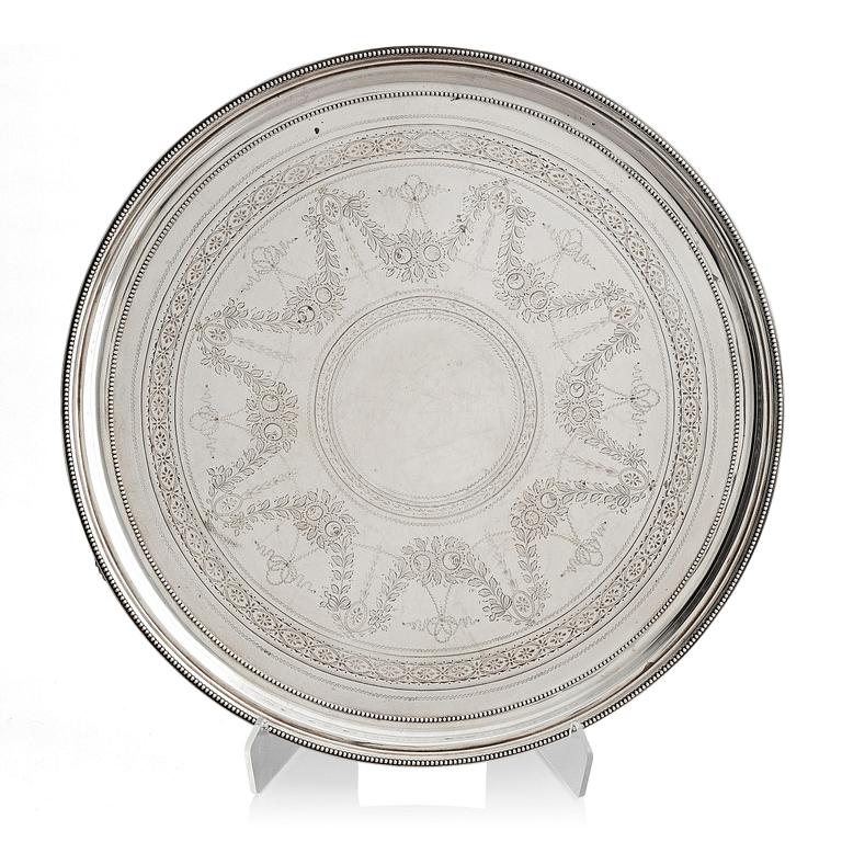 Richard Martin och Ebenezer Hall, bricka/salver, silver, London 1875.