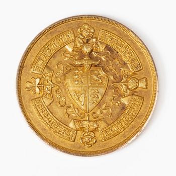 Medalj, 15K guld, England, 1913.