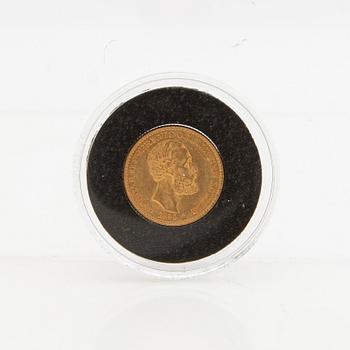Guldmynt Sverige, Oscar II 10 kr, 1894.
