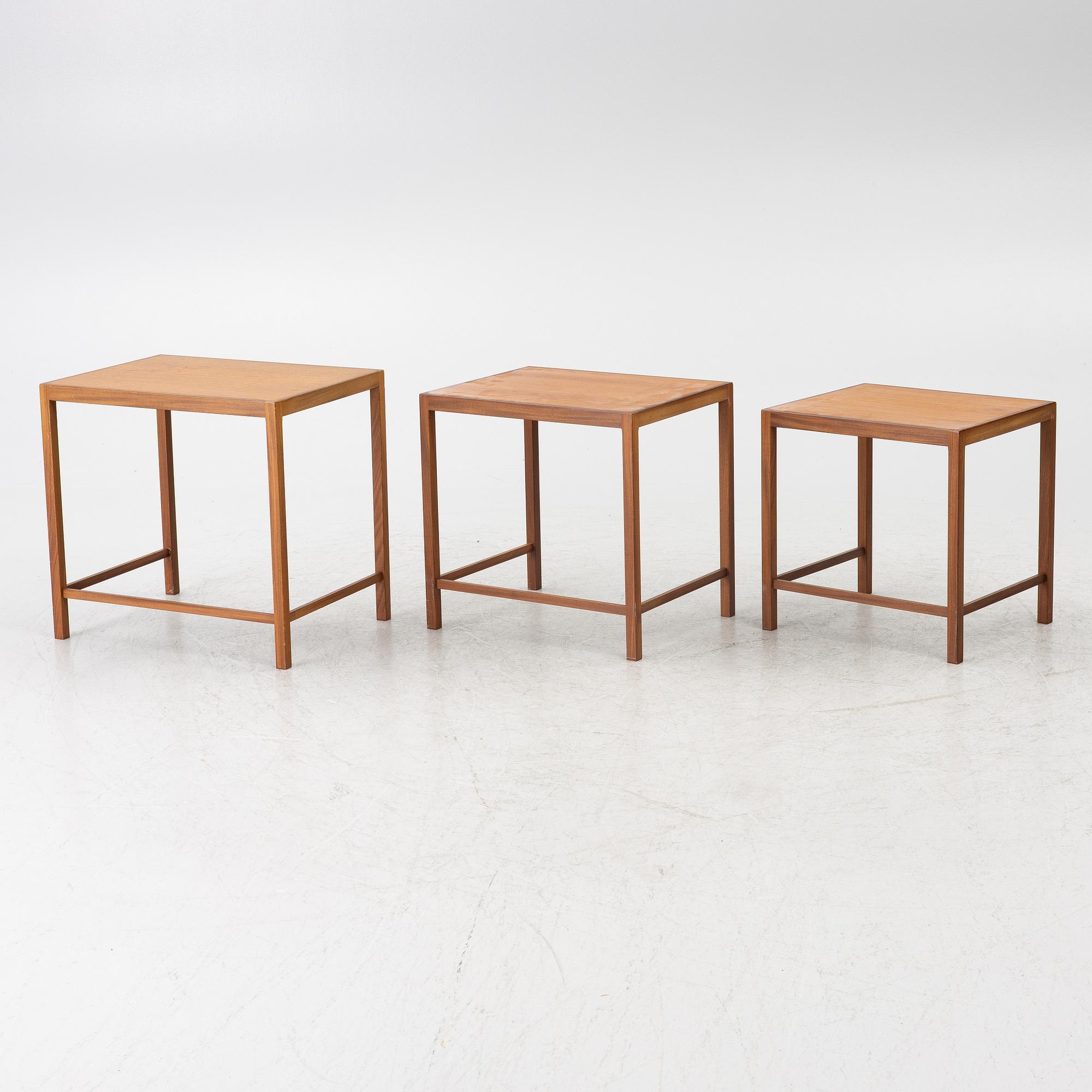 Three nesting tables, second half of the 20th century.