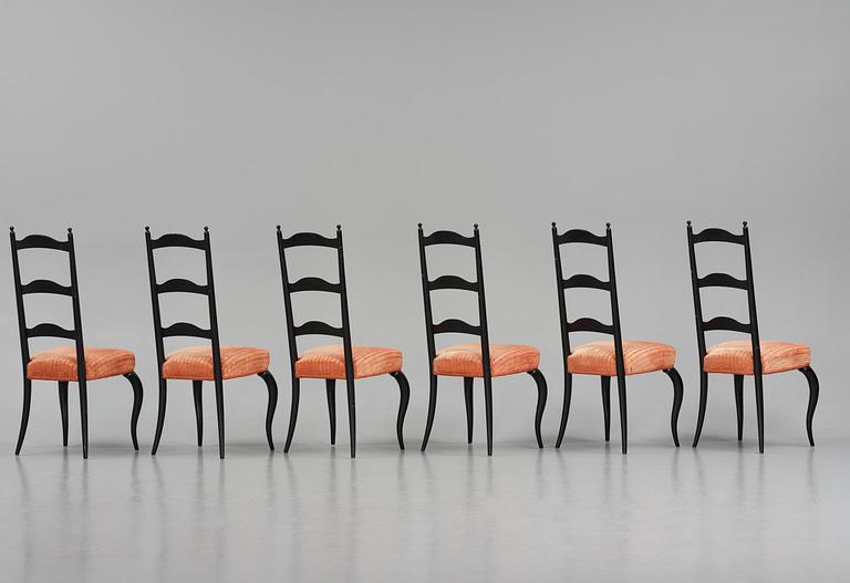 Uno Åhrén, a set of eight Swedish Grace dining chairs, 1920s.