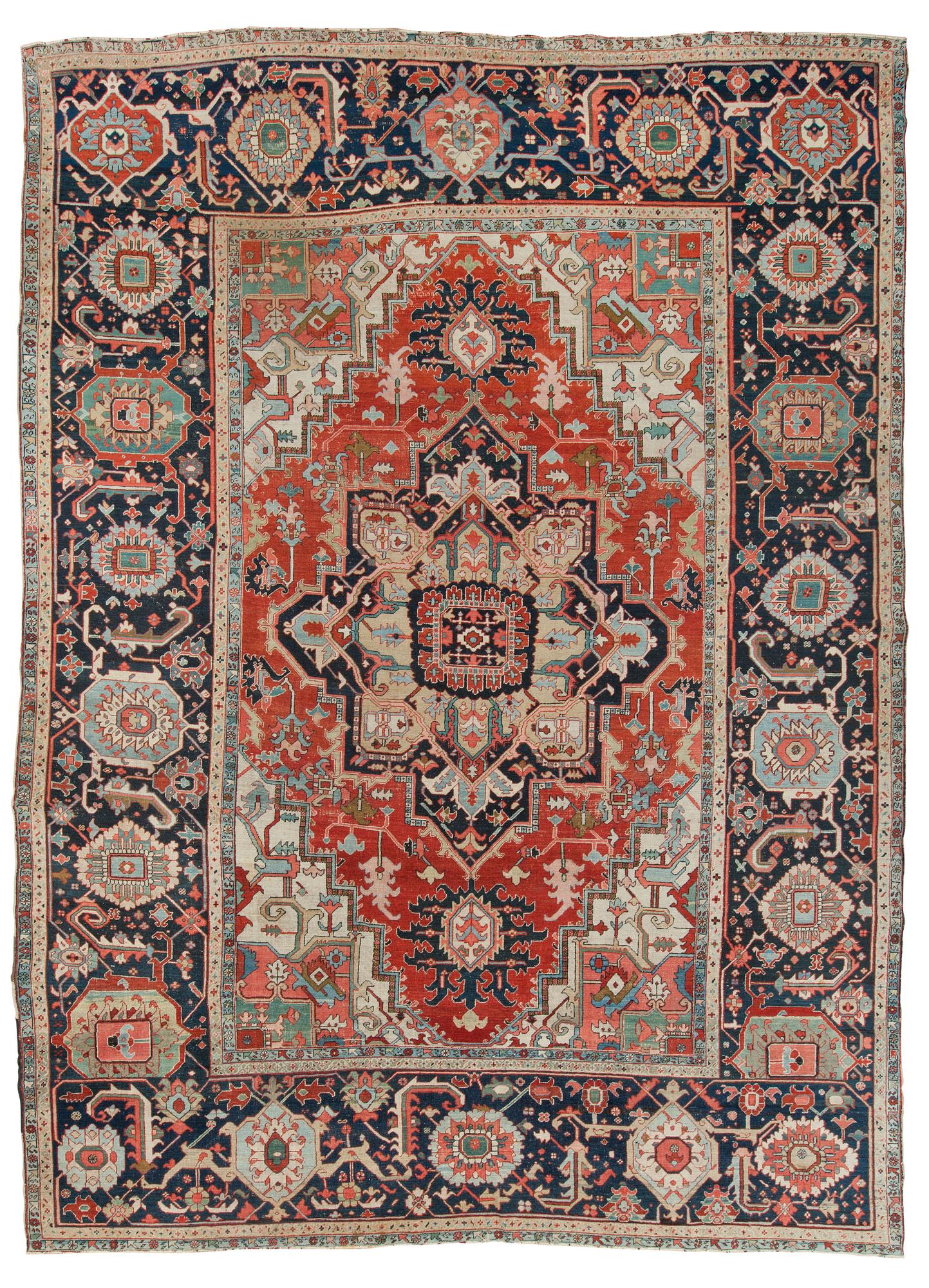 A CARPET, an antique Heriz, 476,5 x 344,5 cm.