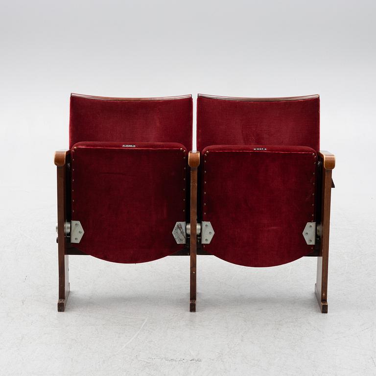 Theatre chairs, a pair, first half of the 20th century.