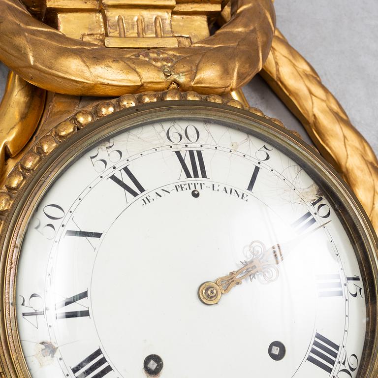 An 18th century Louis XV wall clock Jean-Petit L´Aine, Amsterdam.