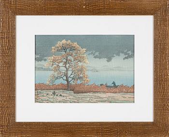 Kawase Bunjiro Hasui, after, a colour woodblock print, Japan, second half of the 20th century.