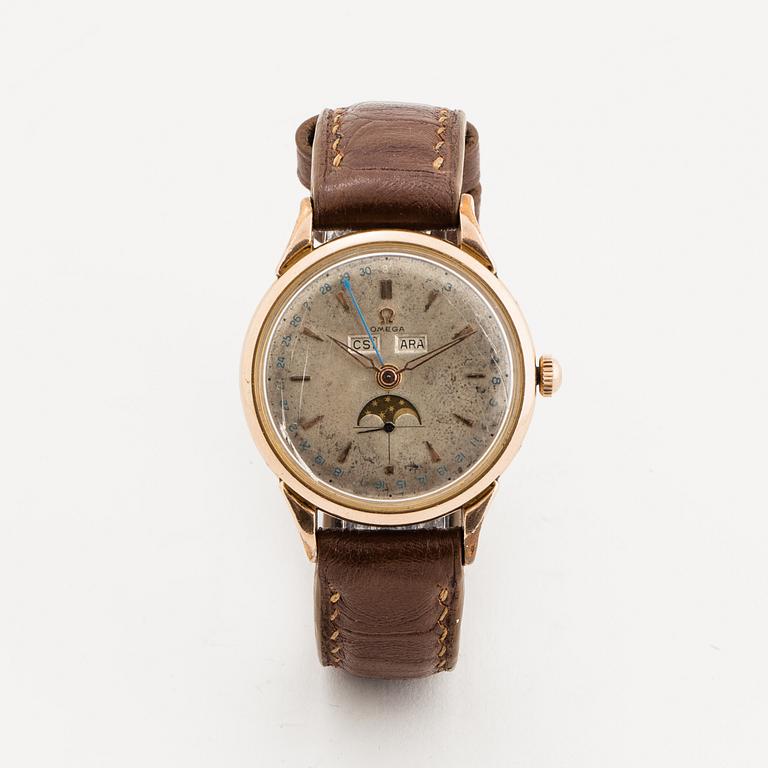 Omega, Cosmic, Moonphase, Triple Date, wristwatch, 37 mm.