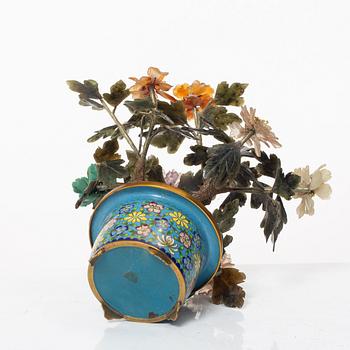 A Chinese stone and cloisonné decoration, 20th century.