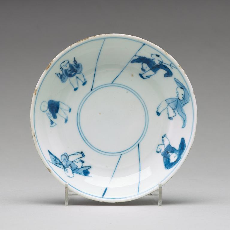 A set of nine blue and white dishes, Ming dynasty Tianqi/Chongzhen, 17th Century.