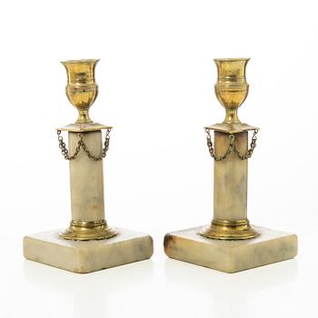 Candelabras, a pair, late Gustavian, circa 1800.