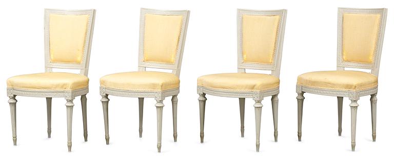Eight very similar Gustavian chairs by J. Lindgren.