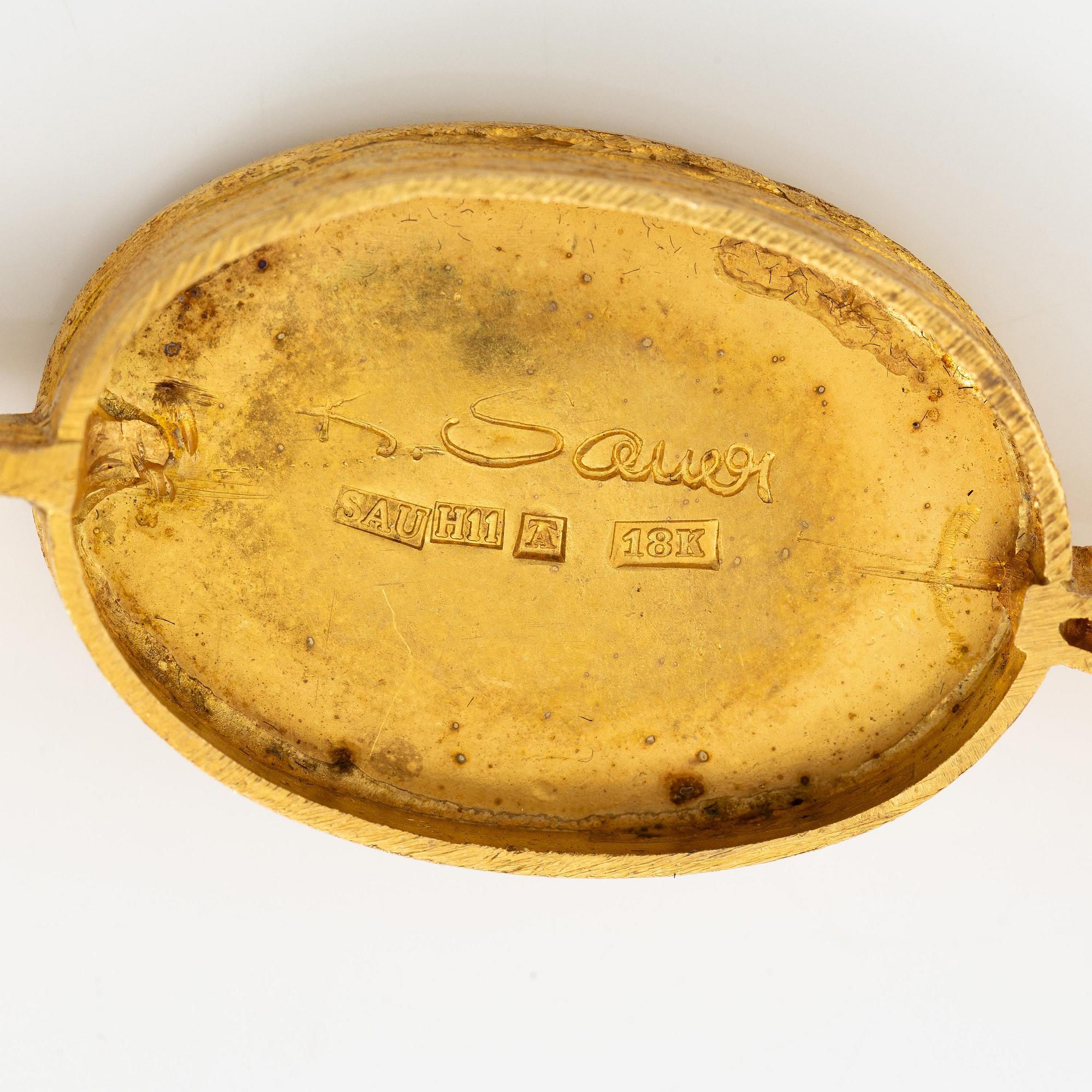 Karlheinz Sauer collier 18K guld och opal med odlade pärlor samt runda briljantslipade diamanter.
