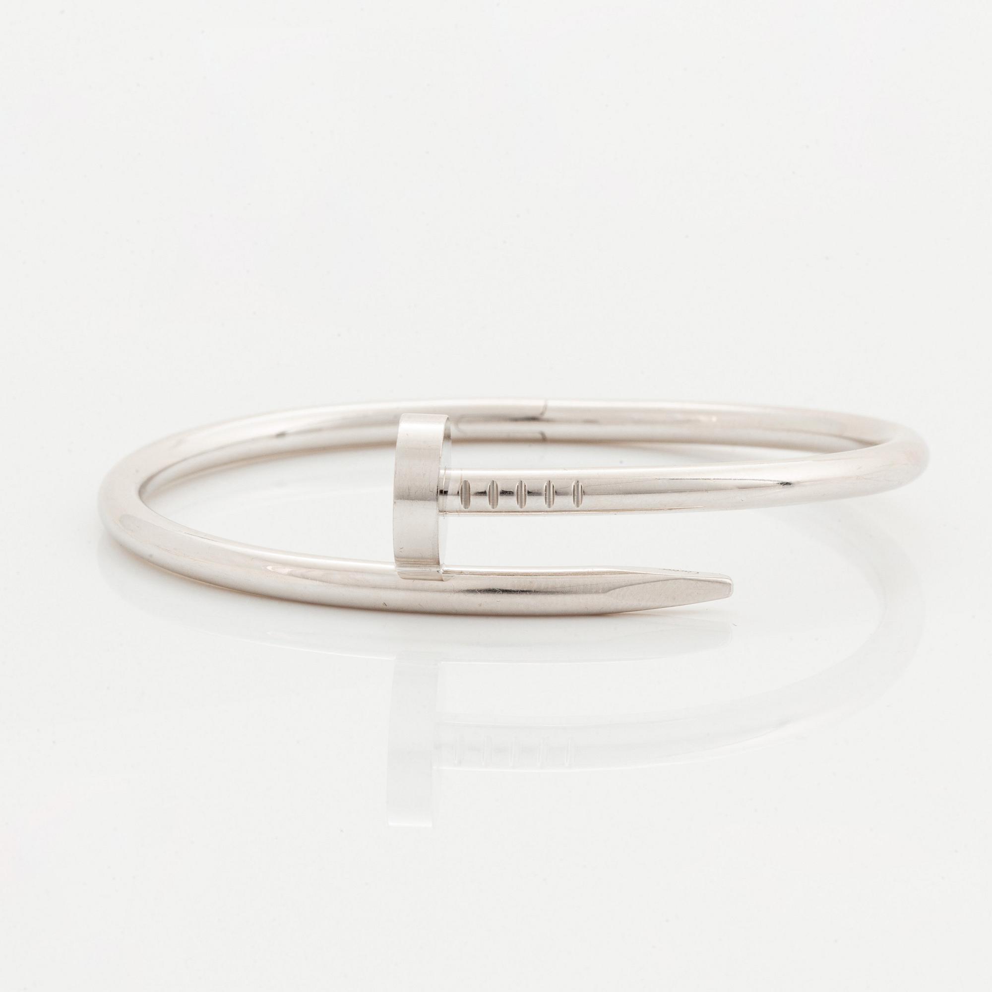 A Cartier "Juste en Clou" bracelet in 18K white gold.