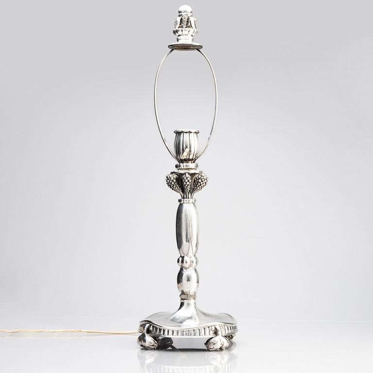 Georg Jensen, a table lamp, Copenhagen 1919, 830/1000 silver, design nr 79.