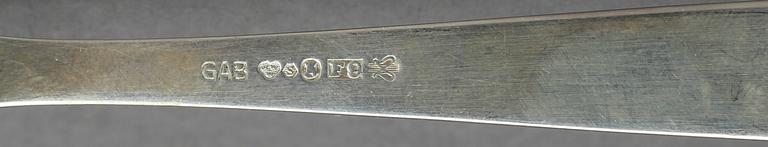 BESTICK, 12 delar, silver "Rosenholm", Guldsmedsaktiebolaget GAB, Stockholm 1956.