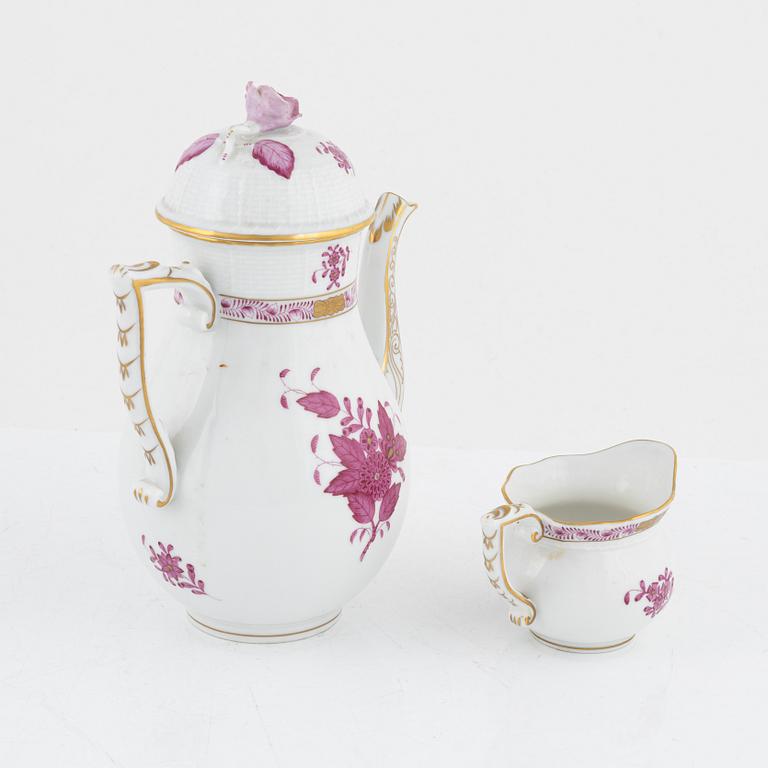 A 26-piece 'Chinese Bouquet Pink' porcelain coffee service, Herend, Hungary, second half of the 20th Century.