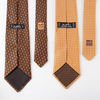 Hermès, two silk ties.