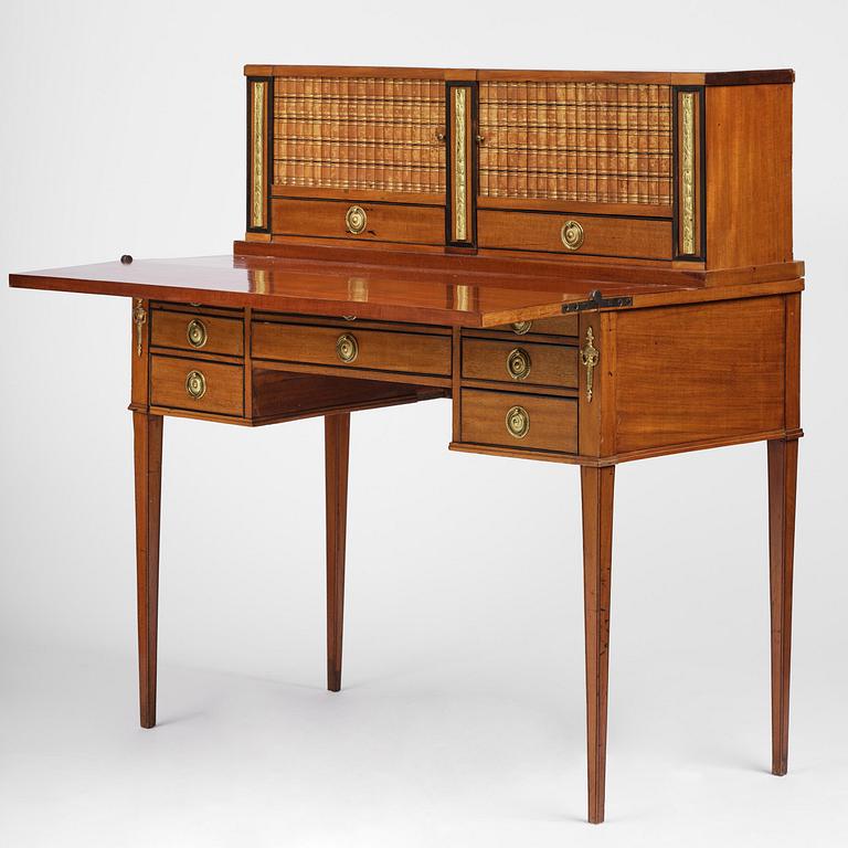 A presumably German Louis XVI mahogany desk, late 18th century.