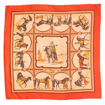 451. HERMÈS, scarf, "Chevaux arabes".