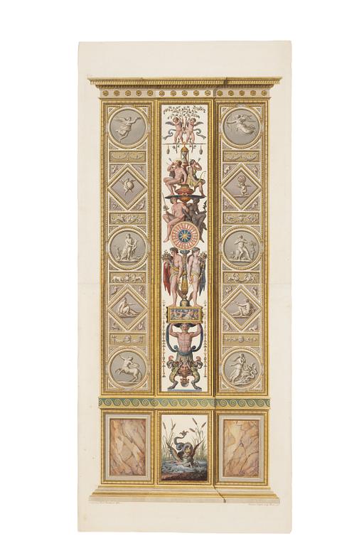 Giovanni Volpato, Six wall sections / pilasters in the Raphael Loggias in the Vatican.