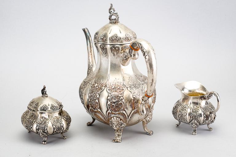 A three pcs silver coffee service first half of the 20th century.
