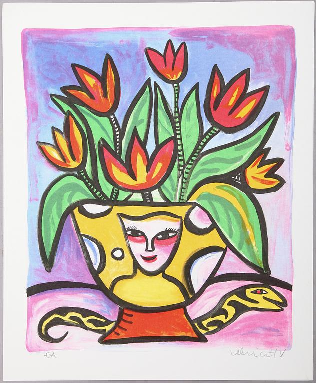 ULRICA HYDMAN-VALLIEN, färglitografi, signerad, EA.