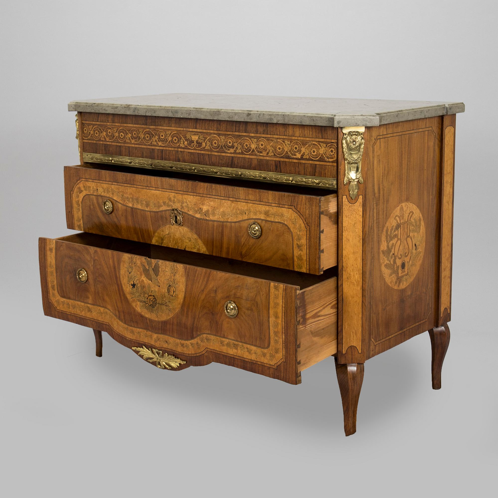 A Louis XVI style chest of drawers, second half of the 19th century.