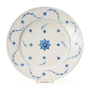 432. A Swedish Rörstrand faiece dish, dated 14/10 1759.