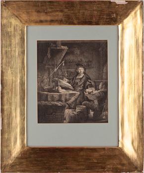 Rembrandt Harmensz van Rijn · REMBRANDT HARMENSZ. VAN RIJN, etsning, etat IV av IV. Senare avdrag ur den i USA tryckta versionen.