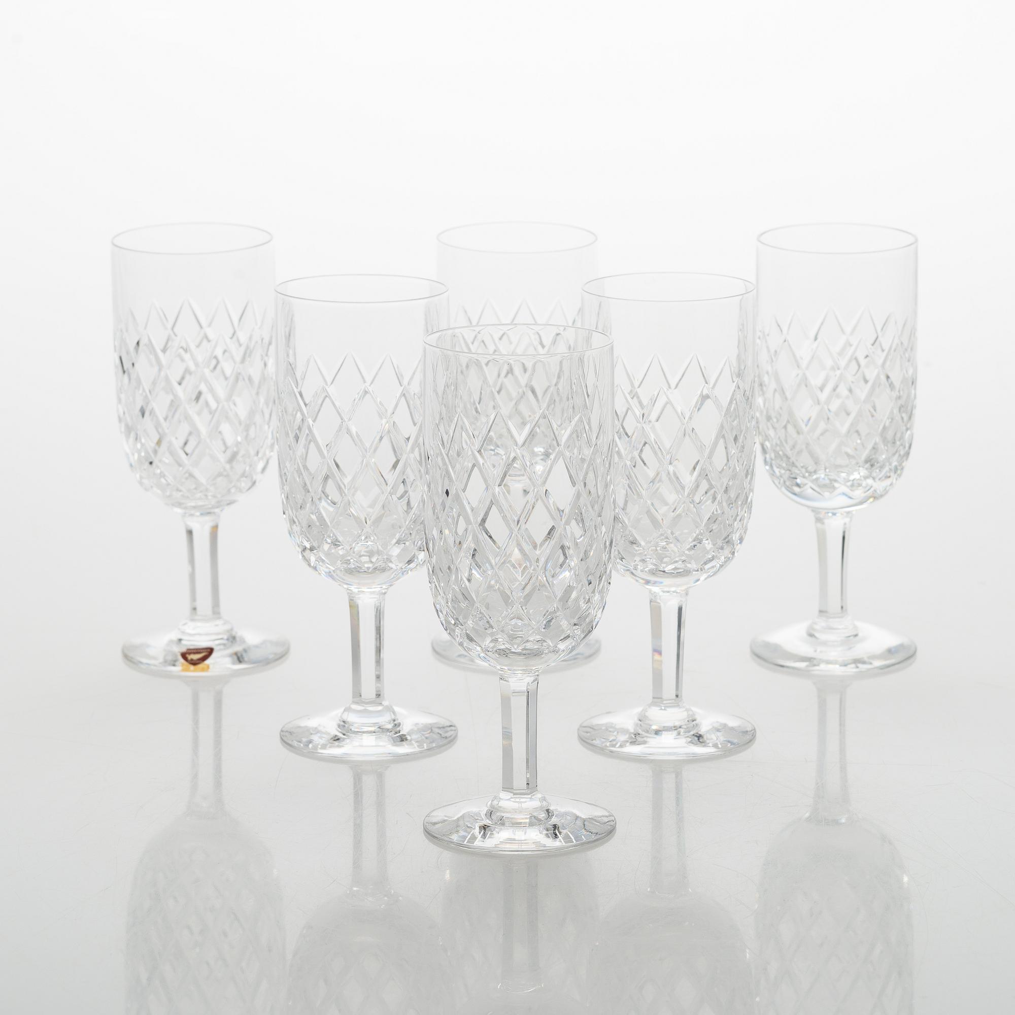 Ingeborg Lundin, glasservis, 18 delar, "Elisabeth", Orrefors, signerade OF.
