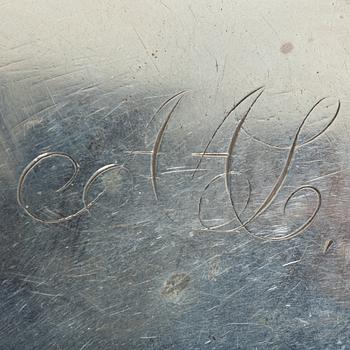 Six 19th century silver boxes.