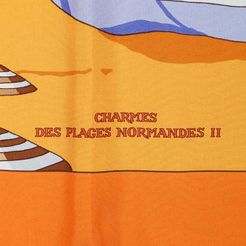 HERMÈS, a 'Charmes des Plages Normandes II' silk scarf.