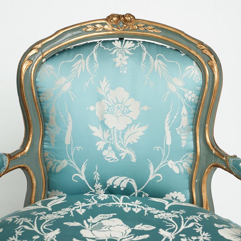 A pair of Swedish Rococo 18th century chairs.