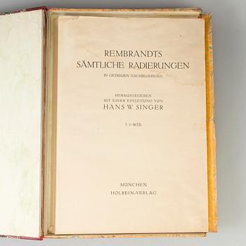 BÖCKER 3 st, "REMBRANDTS SÄMTLICHE RADIERUNGEN" DEL 1-3, 1910.