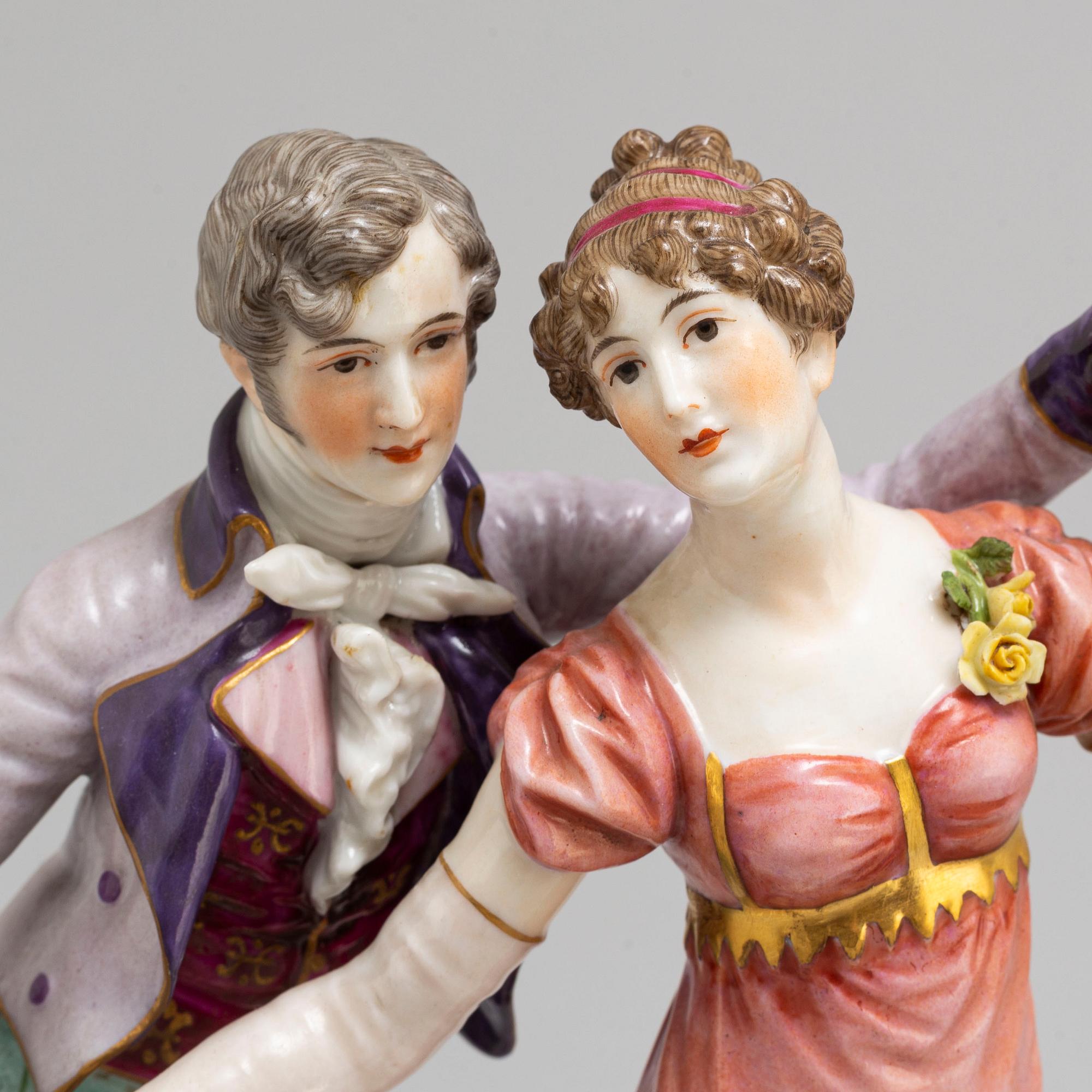 a set of two french porcelain figurines, around 1900.