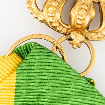 A Swedish gold medal, Kungliga Patriotiska Sällskapet, in case.with ribbon, 1942.