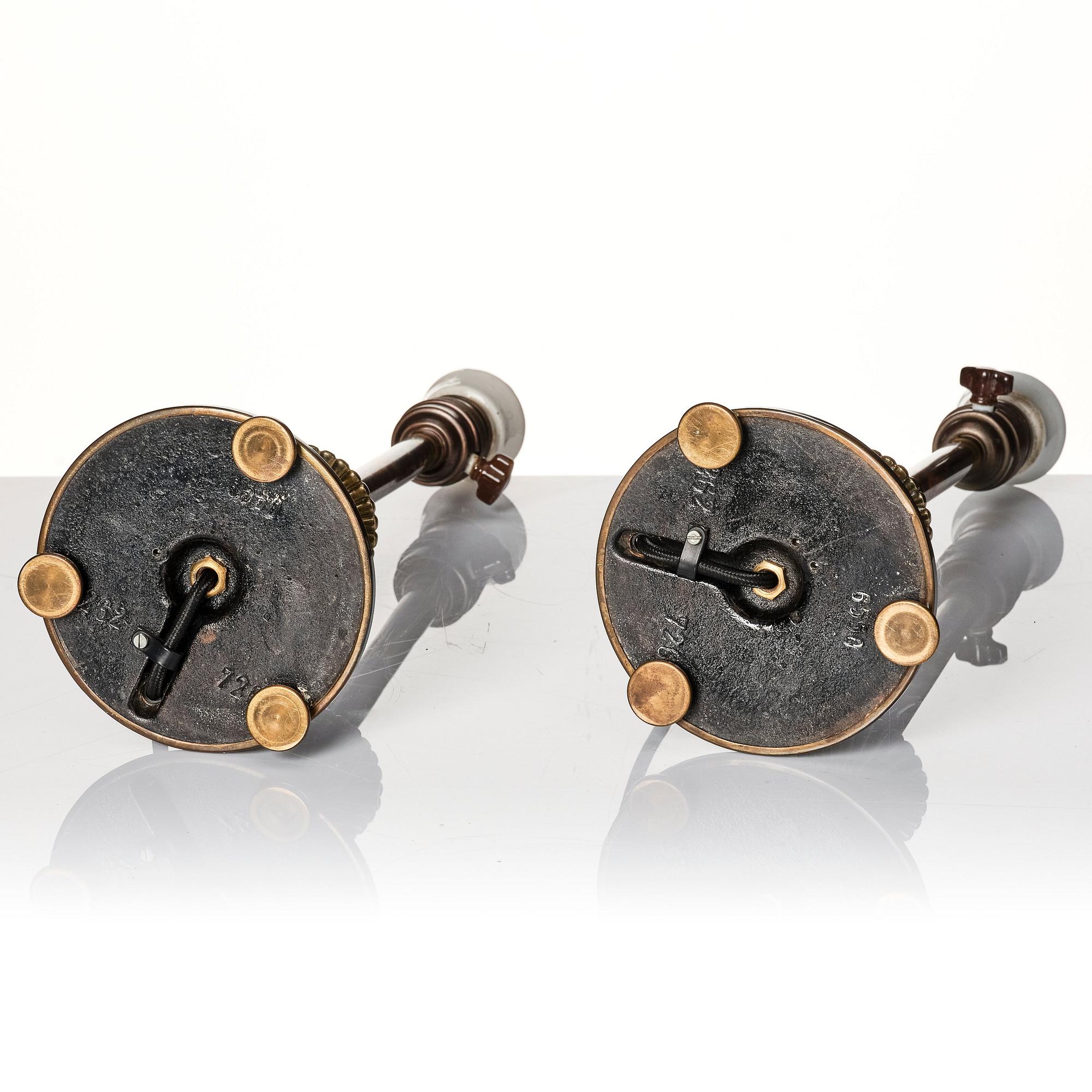 Erik Tidstrand, a pair of table lamps, model "28481", Nordiska Kompaniet, 1930s.