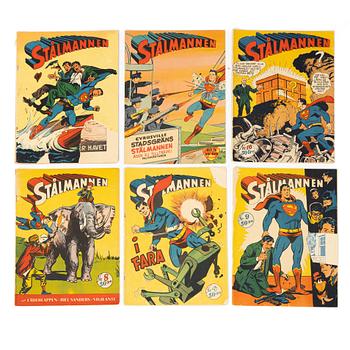 Comic books, 15, "Stålmannen", assorted years and issues, including 1953.