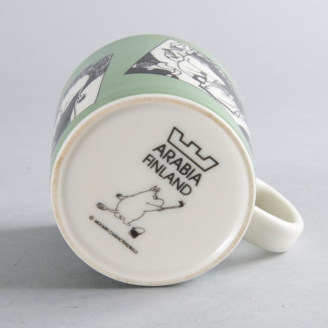 MOOMIN-MUG, porcelain, 'Mug green', Arabia Finland 1990-199