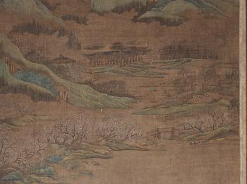 OKÄND KONSTNÄR, akvarell och tusch på siden. Qing dynastin, 1700/1800-tal.
